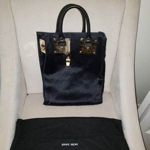 Sophie Hulme calf hair black tote